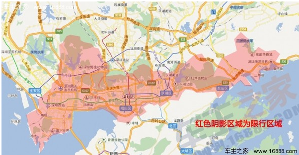 (红色阴影为限行区域)    到达"会展中心"的最优选择——深圳地铁图片